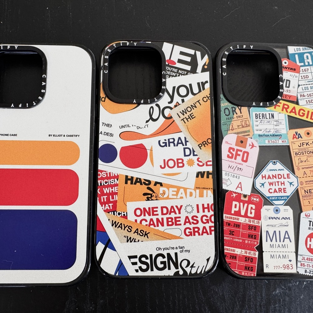 Casetify Graphic iPhone 15 Pro Max phone cases, bundle of 3. Each one was $64!